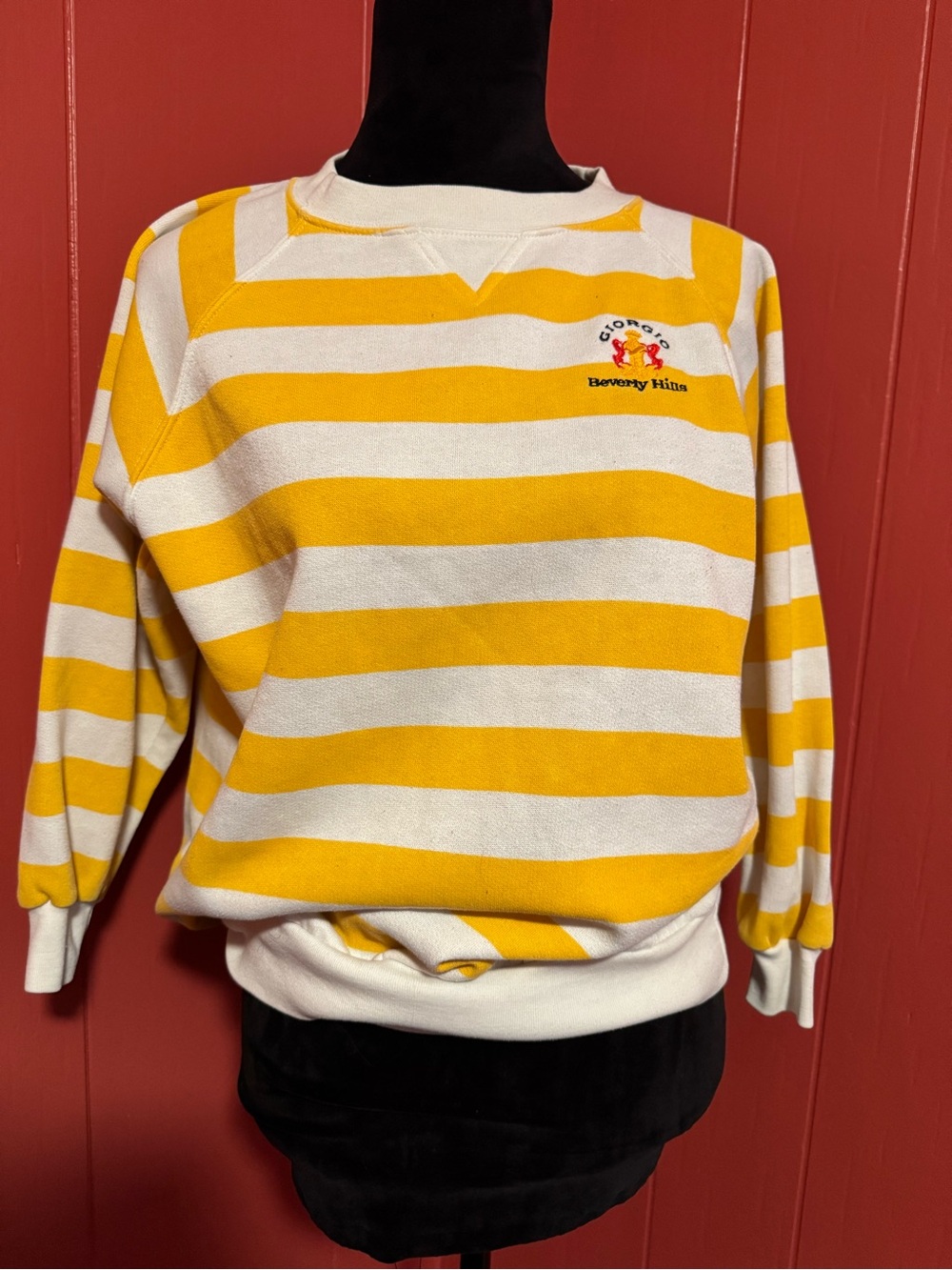 Beverly Hills Yellow & White Striped Sweatshirt